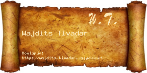 Wajdits Tivadar névjegykártya